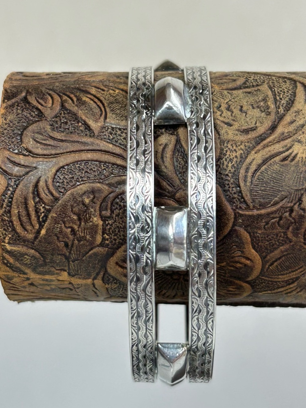 Vintage Sterling silver Moroccan Cuff Berber Taureg stamped designs 22 grams